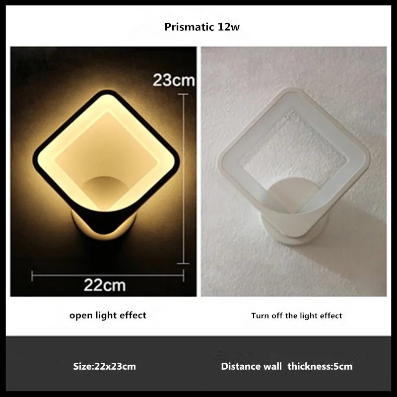 Modern Led Wall Lamp 12W Acrylic Wall Light For Bedroom Home Lighting Luminaire Bathroom Light Fixture Wall Sconce