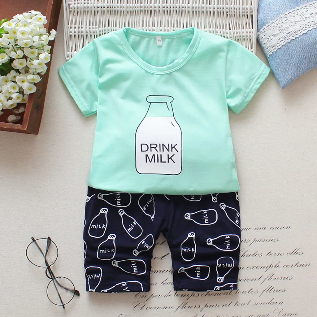 Cotton Summer Fashion Kids Sets For Boys O-neck Short Sleeve Casual Cartoon Milk Bottle Print Clothes And Pants Kid Boys Outfits
Cotton Summer Fashion Kids Sets For Boys O-neck Short Sleeve Casual Cartoon Milk Bottle Print Clothes And Pants Kid Boys Outfits