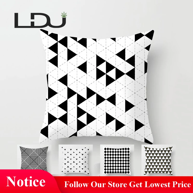 RULDGE 1PC Geometric Cushion Cover Black and White Throw Pillow Case Striped Dotted Grid Triangular Geometric Art Cushion Cover
RULDGE 1PC Geometric Cushion Cover Black and White Throw Pillow Case Striped Dotted Grid Triangular Geometric Art Cushion Cover