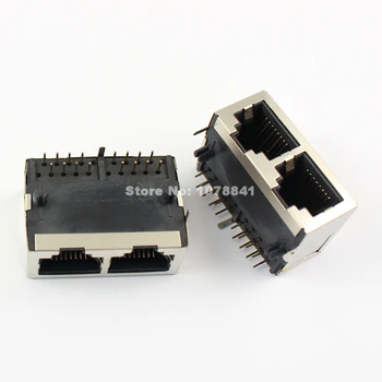 50 Pcs Per Lot Modular Network Connector Dual-Port 2 Ports 8P8C PCB Jack Shielded
50 Pcs Per Lot Modular Network Connector Dual-Port 2 Ports 8P8C PCB Jack Shielded