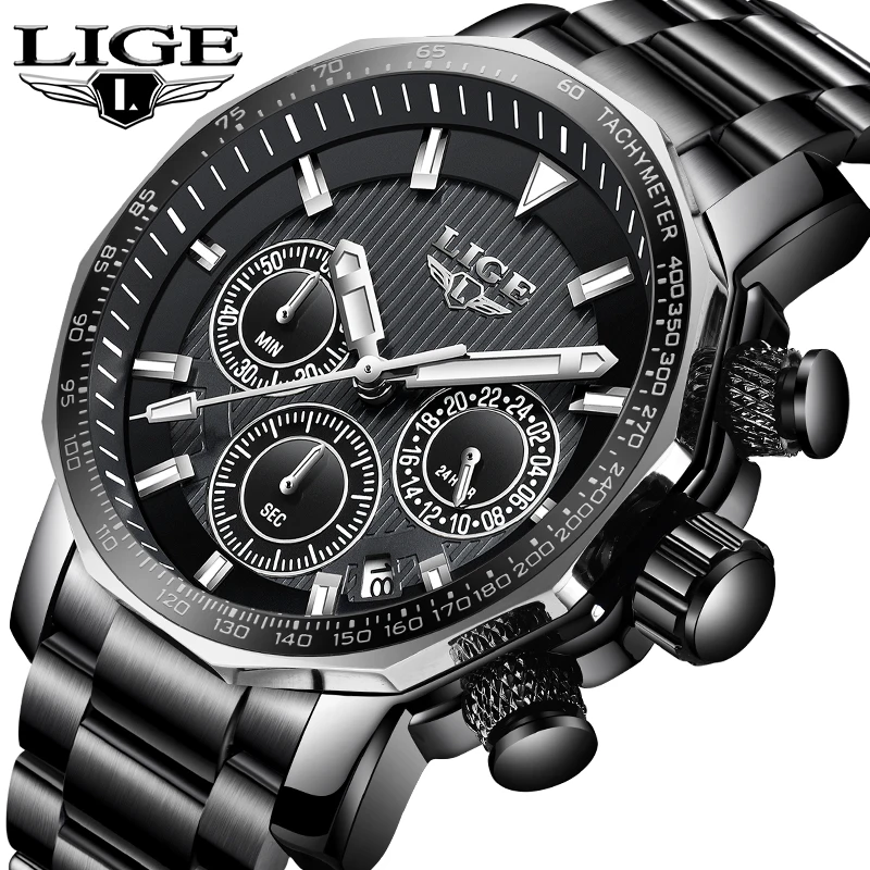 LIGE Mens Watch Analog Quartz Fashion Top Brand Luxury Watches Men Sports Waterproof Stainless Steel Clock Military Chronograph
LIGE Mens Watch Analog Quartz Fashion Top Brand Luxury Watches Men Sports Waterproof Stainless Steel Clock Military Chronograph