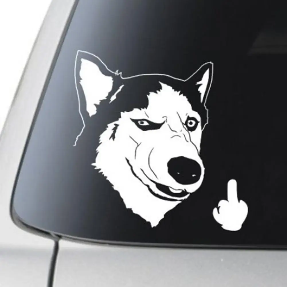 Funny Cool Serious Husky Dog Flipping Finger Car Truck SUV Laptop Sticker Decal accesorios automovil
Funny Cool Serious Husky Dog Flipping Finger Car Truck SUV Laptop Sticker Decal accesorios automovil