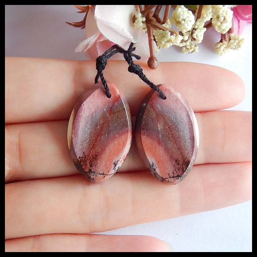 Natural gemstone, Jewelry accessories Mookite jasper fashion woman diy earrings,27x17x4mm,5.4g
Natural gemstone, Jewelry accessories Mookite jasper fashion woman diy earrings,27x17x4mm,5.4g