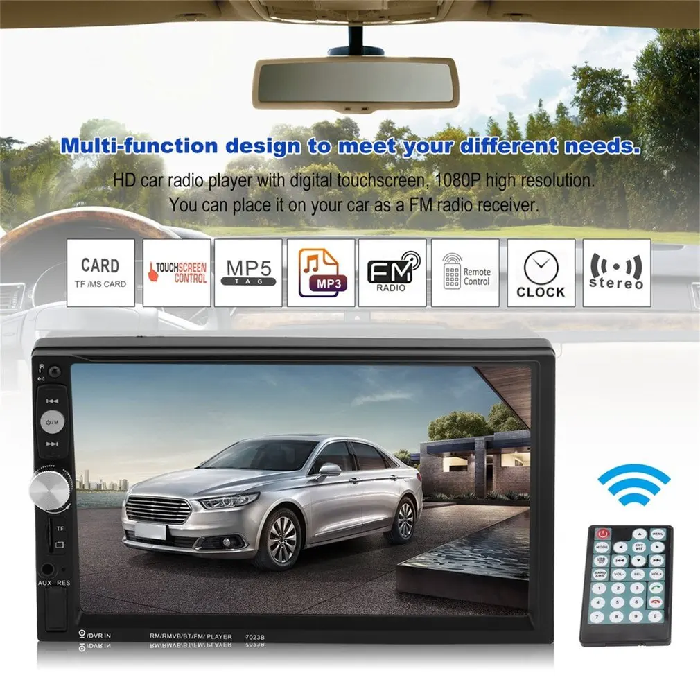 

New 7023B Auto Car Mp5 Player 7 Inch Bluetooth FM Radio with Rear View Camera Stereo Multimedia Vehicle Radio