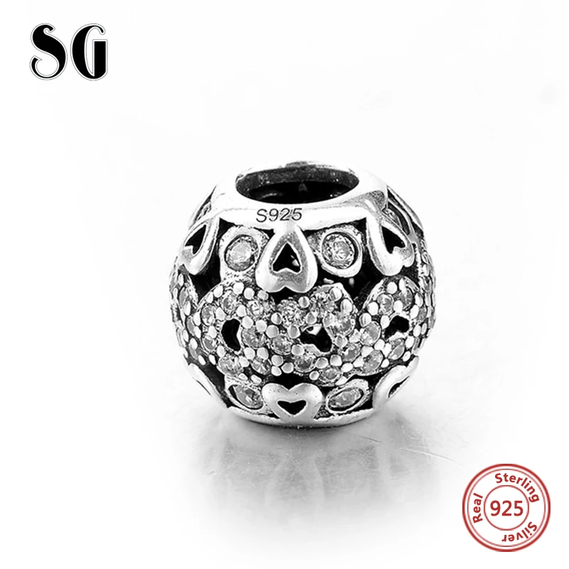 SG authentic 925 Sterling Silver love heart hollow charms beads with CZ fit original European bracelets jewelry making for women
SG authentic 925 Sterling Silver love heart hollow charms beads with CZ fit original European bracelets jewelry making for women
