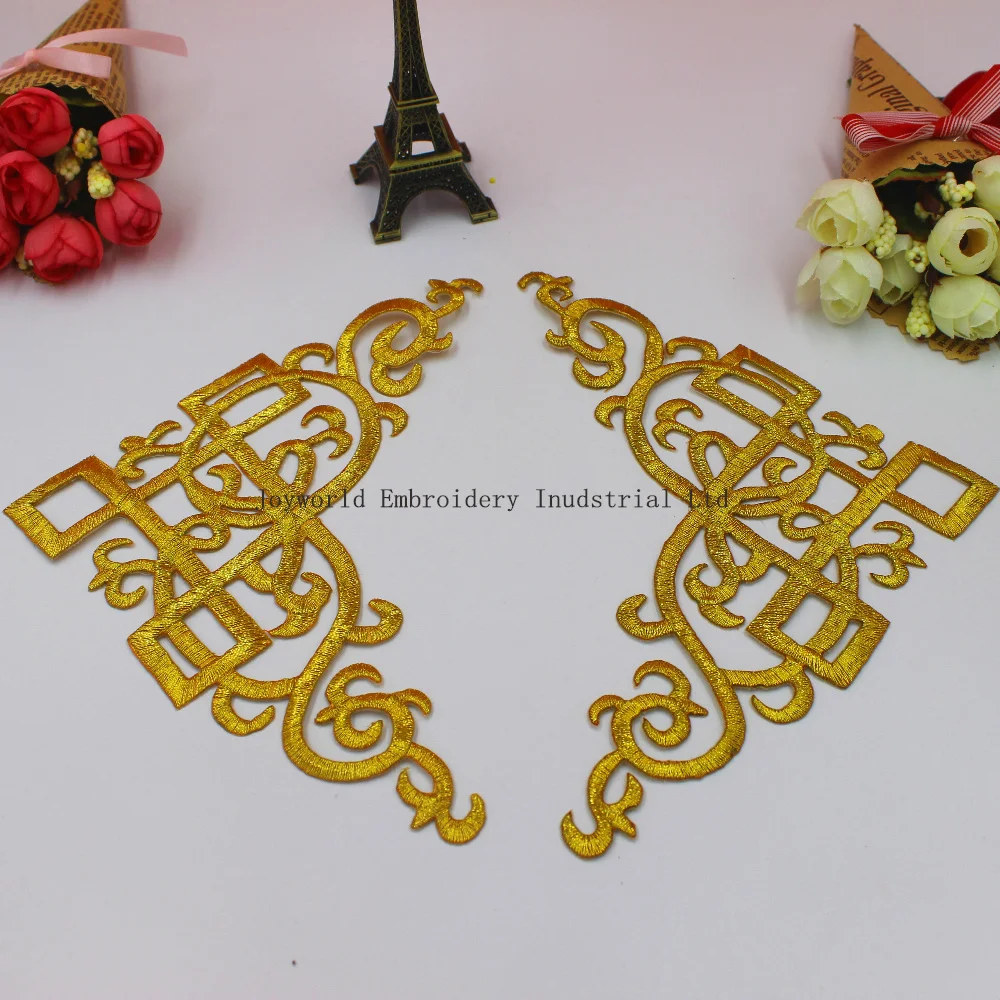 Iron On Gold Embroidered Patches Flower Cosplay Costume Appliqued Lace Appliques 5 Pcs/Lot Venise Diy Appare Trims 15.5*15.5cm
Iron On Gold Embroidered Patches Flower Cosplay Costume Appliqued Lace Appliques 5 Pcs/Lot Venise Diy Appare Trims 15.5*15.5cm