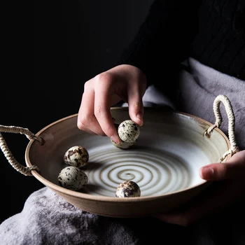 KINGLANG Handemade Retro CERAMIC Tableware Soup Plates with handle Salad Bowl Dish Heavy Super Quality Plate 
KINGLANG Handemade Retro CERAMIC Tableware Soup Plates with handle Salad Bowl Dish Heavy Super Quality Plate