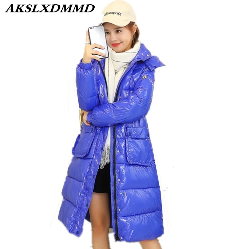 Новинка 2019 зимнее женское хлопковое пальто модная теплая верхняя одежда длинное