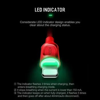 Auto Disconnect USB Cable For iPhone X 7 8 6 iPad IOS Fast Charging LED indicator Data Sync Cable 2.1A Fast Charger 1M
Auto Disconnect USB Cable For iPhone X 7 8 6 iPad IOS Fast Charging LED indicator Data Sync Cable 2.1A Fast Charger 1M