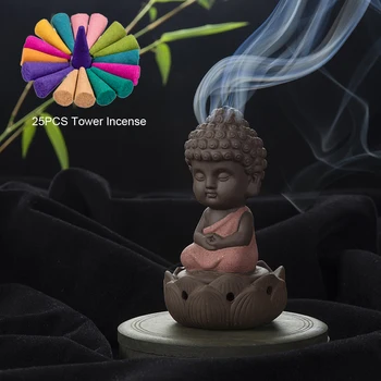 Little Monk Incense Holder Censer Ceramic Stick Incense Burner Buddha Base Yixing Tea Pet Creative Home Decor With 25pcs Incense
Little Monk Incense Holder Censer Ceramic Stick Incense Burner Buddha Base Yixing Tea Pet Creative Home Decor With 25pcs Incense