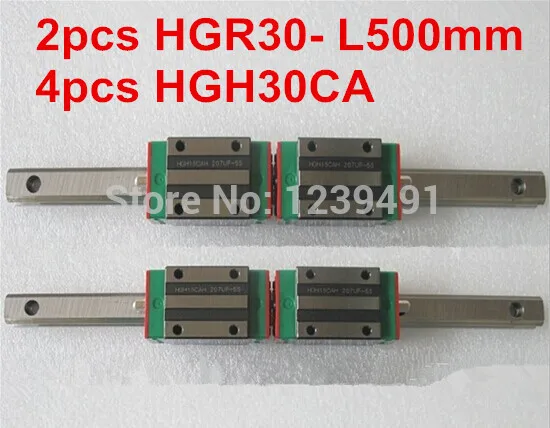 

2pcs HIWIN linear guide HGR30 -L500mm with 4pcs linear carriage HGH30CA CNC parts