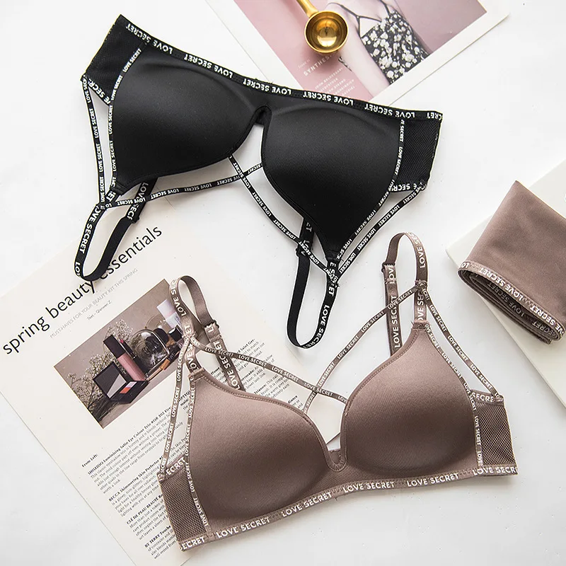 Roseheart Women Fashion Sexy Lingerie Letter Printed Bralette Cotton Panties Cross Straps Wireless Bra Sets Underwear Cup A B
Roseheart Women Fashion Sexy Lingerie Letter Printed Bralette Cotton Panties Cross Straps Wireless Bra Sets Underwear Cup A B