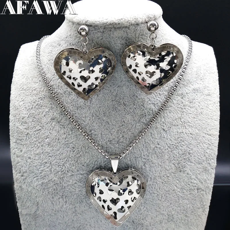 Heart Stainless Seteel Jewelry Set for Women Silver Color Earrings Necklace Set Jewelry joyas acero inoxidable mujer S178289
Heart Stainless Seteel Jewelry Set for Women Silver Color Earrings Necklace Set Jewelry joyas acero inoxidable mujer S178289