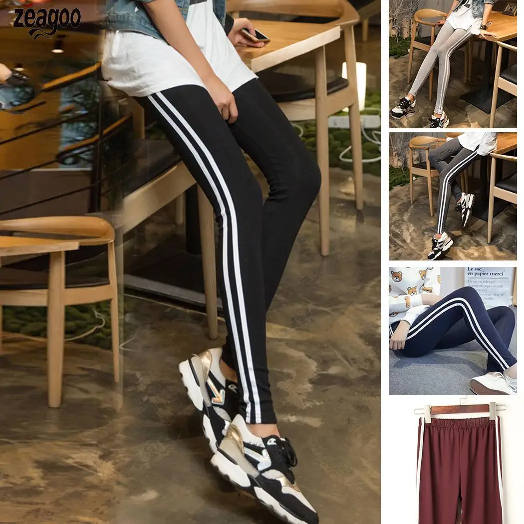 Women Casual Elastic Leggings Striped Skinny Ankle-length Middle Waist Trousers Pencil Slim Pants
Women Casual Elastic Leggings Striped Skinny Ankle-length Middle Waist Trousers Pencil Slim Pants