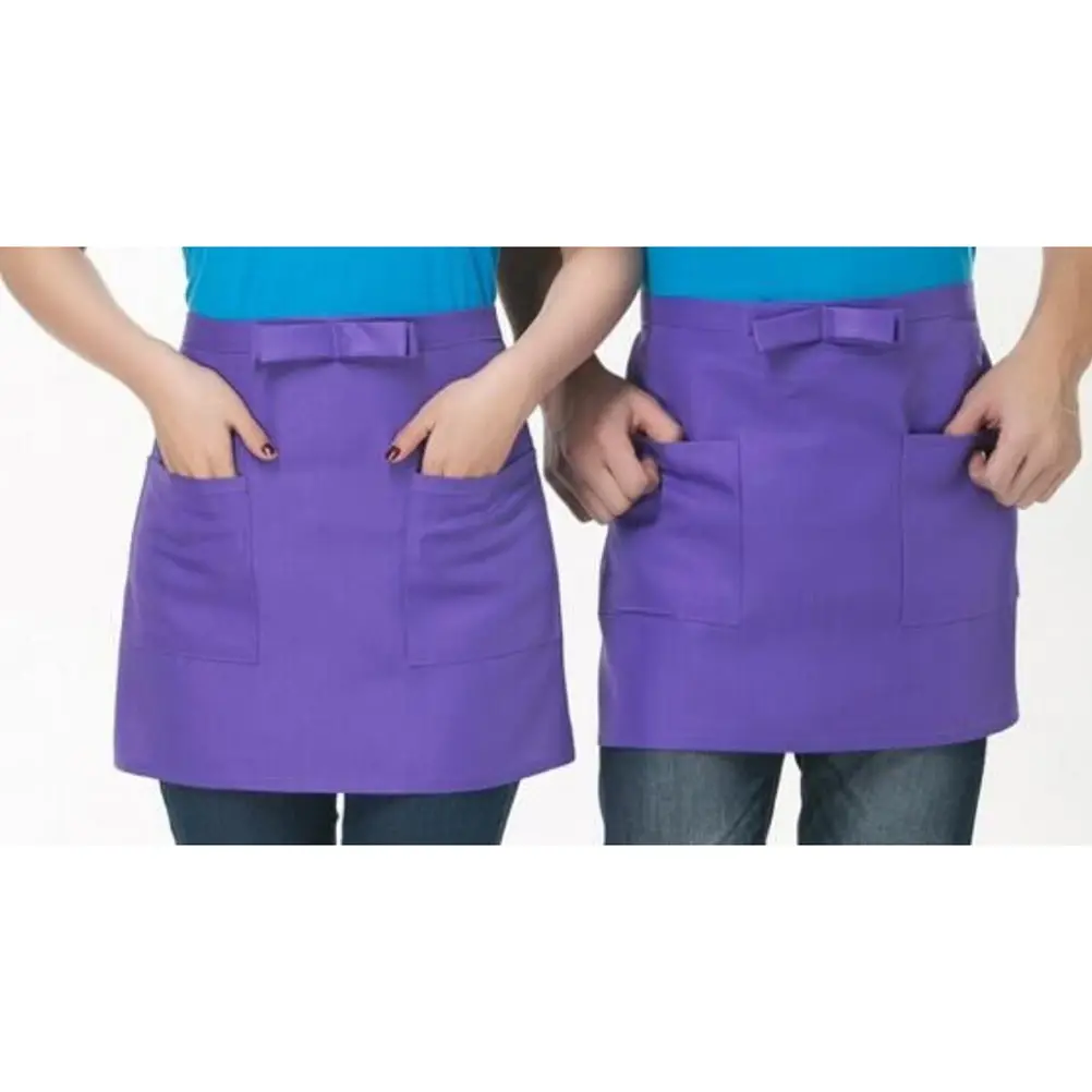 Kitchen Cotton Bow Short Half Waist Apron Bar Pub Cafe Server Waiter Waitress
