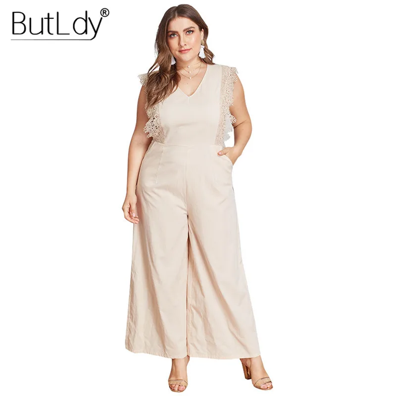 Large Plus Size XXXXL Rompers Womens jumpsuit Long Pants Lace Patchwork Sleeveless Loose Bodysuit Summer 2019 Casual Overalls
Large Plus Size XXXXL Rompers Womens jumpsuit Long Pants Lace Patchwork Sleeveless Loose Bodysuit Summer 2019 Casual Overalls