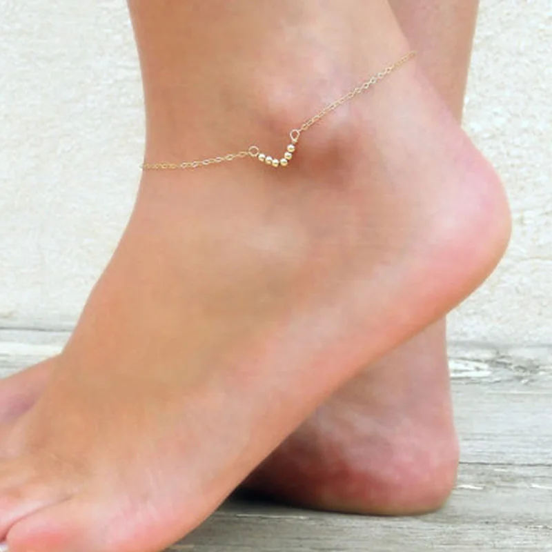Pulsera de tobillo con cuentas tobillera de Flecha cadena ajustable de plata y oro Reino Unido Vendedor
