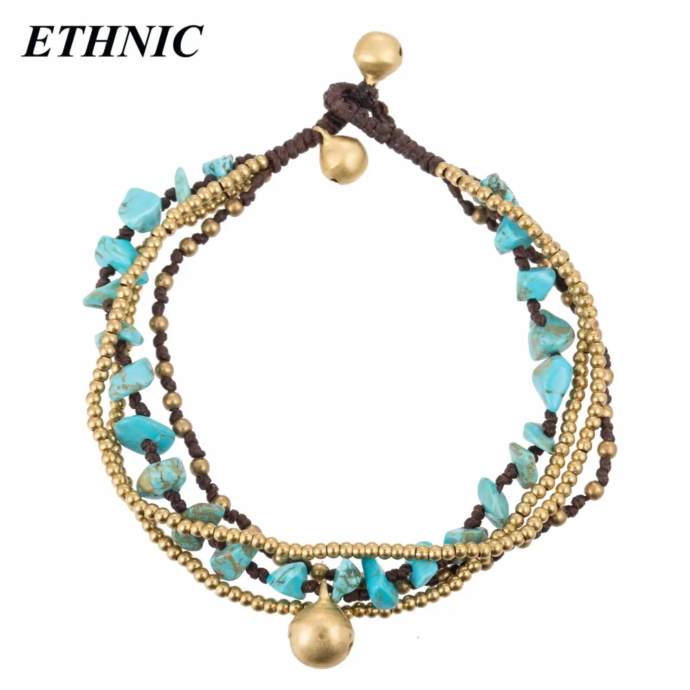 ETHNIC Brand Vintage Style Green Stone Gold-Color Beads Chain On Foot Bell Charm Anklets for Women Beach Fashion Anklet
ETHNIC Brand Vintage Style Green Stone Gold-Color Beads Chain On Foot Bell Charm Anklets for Women Beach Fashion Anklet