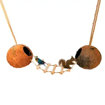 Bird Natural Coconut House Log Ladder Coconut Shell Bird Nest Suspension Bridge Breeding Nest Wooden Ladder Bird Breeding Nest
Bird Natural Coconut House Log Ladder Coconut Shell Bird Nest Suspension Bridge Breeding Nest Wooden Ladder Bird Breeding Nest