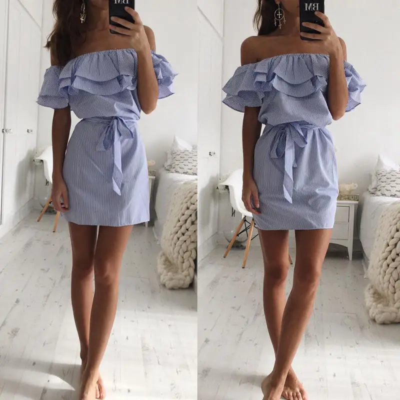 3-colour-2017-Summer-Fashion-Women-s-New-Striped-Dresses-Sexy-Ruffle-Dress-Casual-Style-Comfortable(2)
