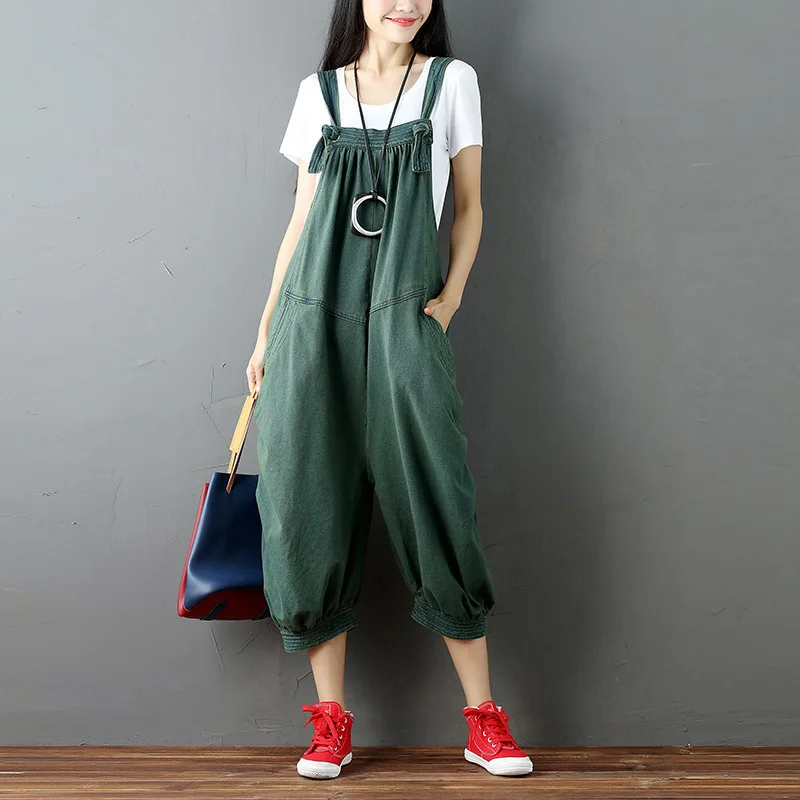 Original Cotton Women Vintage Rompers 2018 New Fashion Spring Loose Strap Big Pocket Jumpsuits Harem Pants Overalls
Original Cotton Women Vintage Rompers 2018 New Fashion Spring Loose Strap Big Pocket Jumpsuits Harem Pants Overalls