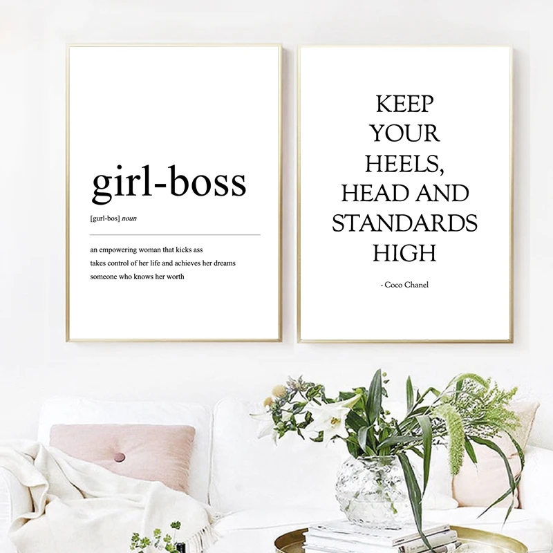 Coco Fashion Definition Wall Art Canvas Posters Prints Girl-boss Quotes Painting Black White Wall Pictures Home Woman Room Decor
Coco Fashion Definition Wall Art Canvas Posters Prints Girl-boss Quotes Painting Black White Wall Pictures Home Woman Room Decor