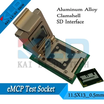 eMCP test socket, nand flash reading and writing,IC Size 11.5X13mm,changeable frame guide,SD Interface,Torlon insulating,Premium
eMCP test socket, nand flash reading and writing,IC Size 11.5X13mm,changeable frame guide,SD Interface,Torlon insulating,Premium