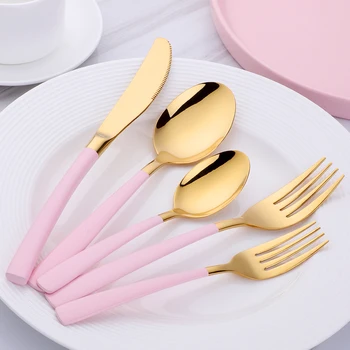 20Pcs Pink Gold Fork Knife S poon Dessert Fork Cutlery Set 18/0 Stainless Steel Dinnerware Set Silverware Wedding Tableware Set
20Pcs Pink Gold Fork Knife S poon Dessert Fork Cutlery Set 18/0 Stainless Steel Dinnerware Set Silverware Wedding Tableware Set