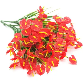 4 Bunches Artificial Fake Flowers Faux Anthurium Plants Plastic Shrubs Bushes Greenery Indoor Outside Hanging Planter Home Decor
4 Bunches Artificial Fake Flowers Faux Anthurium Plants Plastic Shrubs Bushes Greenery Indoor Outside Hanging Planter Home Decor