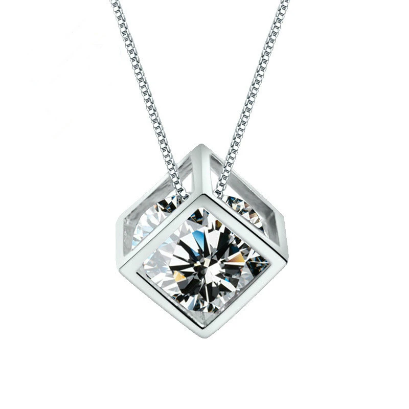 Fashion S925 Sliver Plated Charm Cube Pendant Necklaces Women Trendy Rhodium Geometric Choker Necklace Jewelry Gift
Fashion S925 Sliver Plated Charm Cube Pendant Necklaces Women Trendy Rhodium Geometric Choker Necklace Jewelry Gift