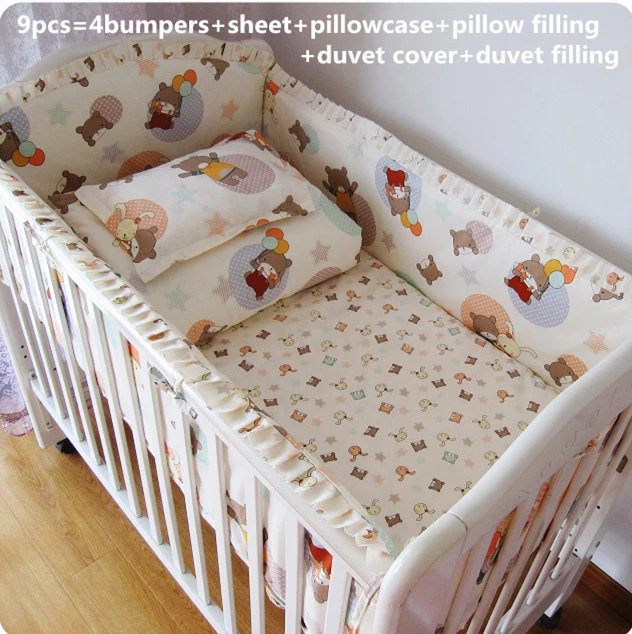 Promotion! 9PCS Full Set 100% cotton Fashion Lovely Printing Guaranteed New Baby Bedding,4bumper/sheet/pillow/duvet
Promotion! 9PCS Full Set 100% cotton Fashion Lovely Printing Guaranteed New Baby Bedding,4bumper/sheet/pillow/duvet