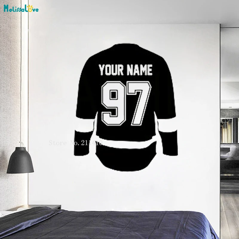 Simple Personalized Jersey Wall Stickers Cutom Name and Number Sport Player Clothes Vinyl Home Decor for Boy Room Murals YT999 | Дом и сад