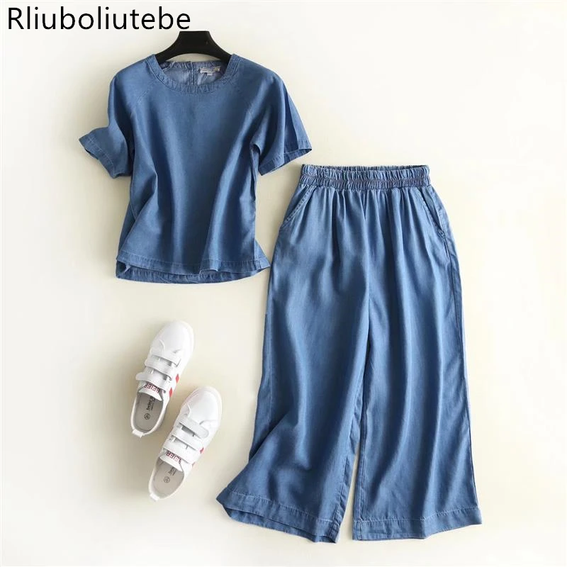 summer set women tecel denim blouse loose o neck soft jeans wide leg pants office set retro palazzo pants skirt pants
summer set women tecel denim blouse loose o neck soft jeans wide leg pants office set retro palazzo pants skirt pants