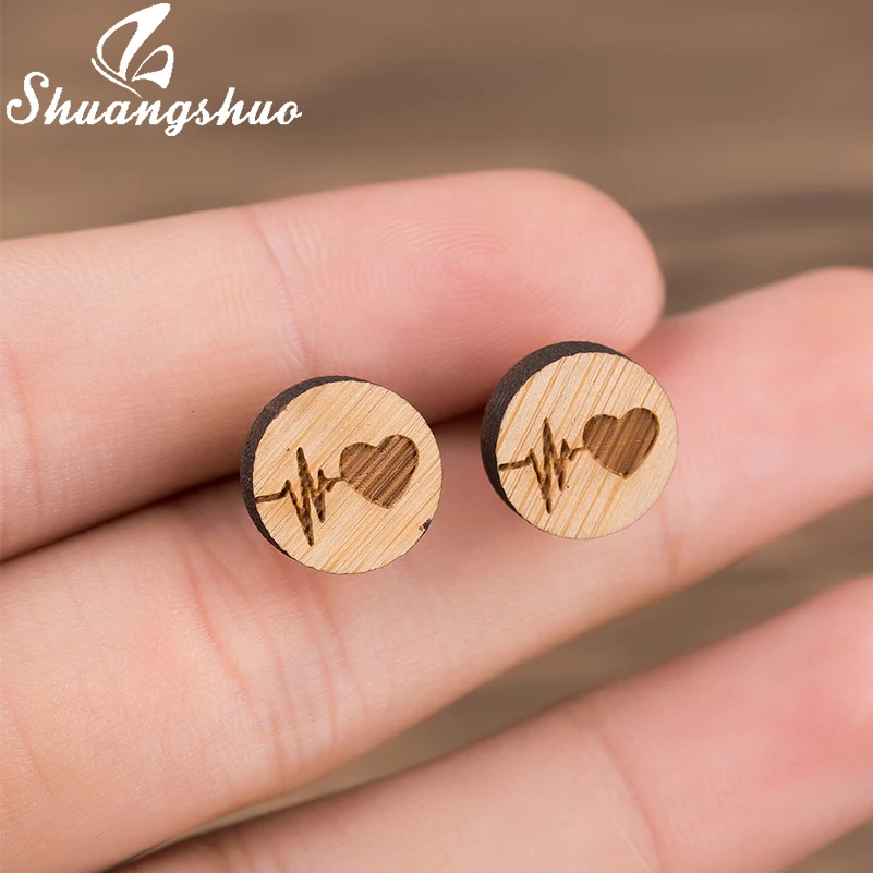Shuangshuo Fashion Heartbeat Stud Earrings Medical ECG Wooden Jewelry Gifts for Nurse Doctor Love Heart Women Earrings bijoux
Shuangshuo Fashion Heartbeat Stud Earrings Medical ECG Wooden Jewelry Gifts for Nurse Doctor Love Heart Women Earrings bijoux