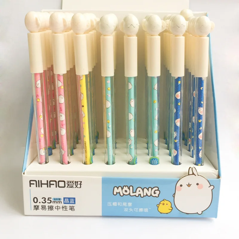 1pcs kawaii Molang Rabbit Gel Pen 0.38mm blue ink Erasable pens School Office Supply Gift Stationery Papelaria Escolar
1pcs kawaii Molang Rabbit Gel Pen 0.38mm blue ink Erasable pens School Office Supply Gift Stationery Papelaria Escolar