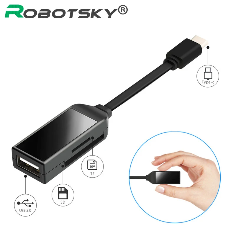 

2 in 1 Type C Adapter USB Type-C OTG Cable SD/TF/Micro SD/MMC Memory Card Reader for Samsung Galaxy S8 S9 Note 8 Huawei Mate 9