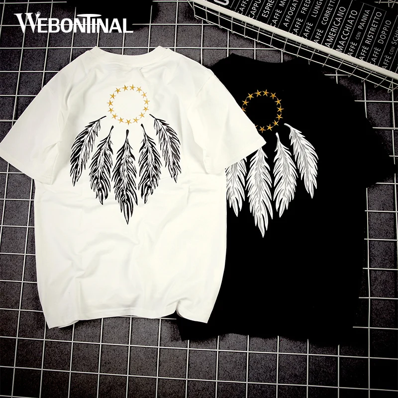 WEBONTINAL Summer Cotton Loose Streetwear T Shirt Men Casual Pentagram Feather Print Rock Hip Hop Tshirt Fashion Hiphop Top Tees
WEBONTINAL Summer Cotton Loose Streetwear T Shirt Men Casual Pentagram Feather Print Rock Hip Hop Tshirt Fashion Hiphop Top Tees