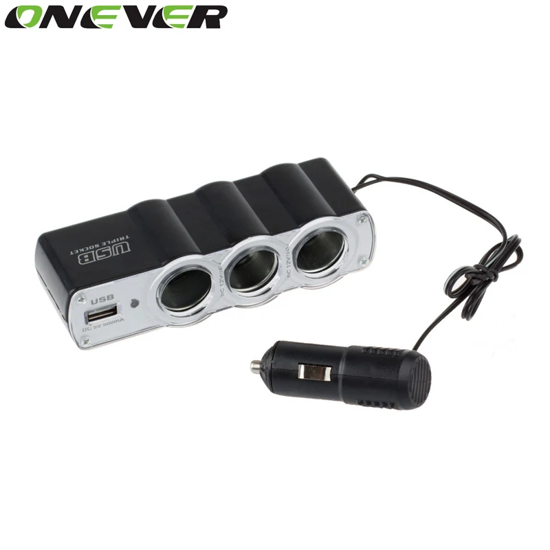 3 Way 12V-24V 5V Auto Car Cigarette Lighter Splitter Socket USB DC Car Power Charger Adapter with USB Port Charger for iPhone
3 Way 12V-24V 5V Auto Car Cigarette Lighter Splitter Socket USB DC Car Power Charger Adapter with USB Port Charger for iPhone