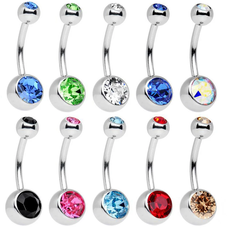 1PC Surgical Steel Crystal Belly Button Rings Rhinestone Navel Piercing Ombligo Nombril Body Jewelry Women Party Wedding Jewelry
1PC Surgical Steel Crystal Belly Button Rings Rhinestone Navel Piercing Ombligo Nombril Body Jewelry Women Party Wedding Jewelry