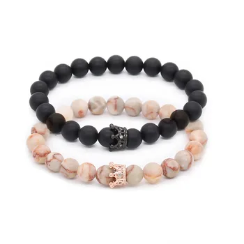 Poshfeel His And Hers Bracelets 8Mm Natural Stone Beads Cz Crown King Charm Bracelet For Lovers Distance Jewelry Mbr170369
Poshfeel His And Hers Bracelets 8Mm Natural Stone Beads Cz Crown King Charm Bracelet For Lovers Distance Jewelry Mbr170369