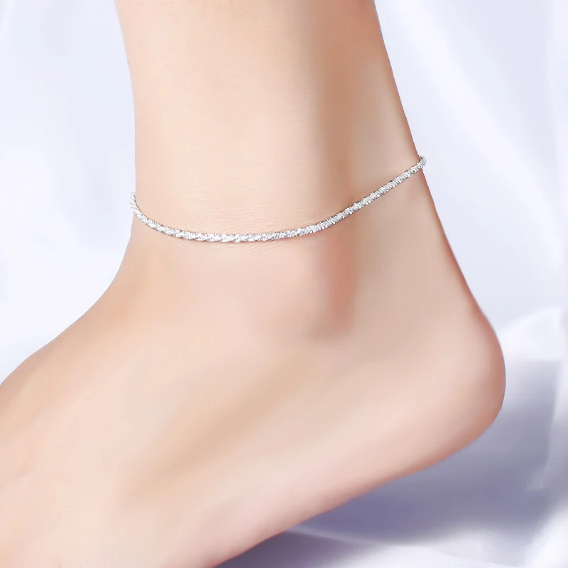 

Lovely Summer Beach Ankle Bracelet Silver Color Link Chain Anklet Sexy Barefoot Jewelry Women Foot Bracelet Friendship Gift