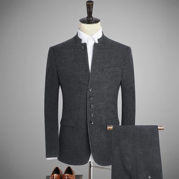 2019 Fashion Stand Collar Suits Men Formal Dress Suit Size 4XL Pure Color Mens Blazer Jackets and Pants
2019 Fashion Stand Collar Suits Men Formal Dress Suit Size 4XL Pure Color Mens Blazer Jackets and Pants