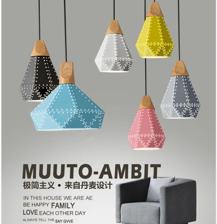 Nordic Pendant Lights For Home Lighting Modern Hanging Lamp Iron Lampshade LED Bulb Bedroom Coffee Kitchen Light 90-260V E27
Nordic Pendant Lights For Home Lighting Modern Hanging Lamp Iron Lampshade LED Bulb Bedroom Coffee Kitchen Light 90-260V E27