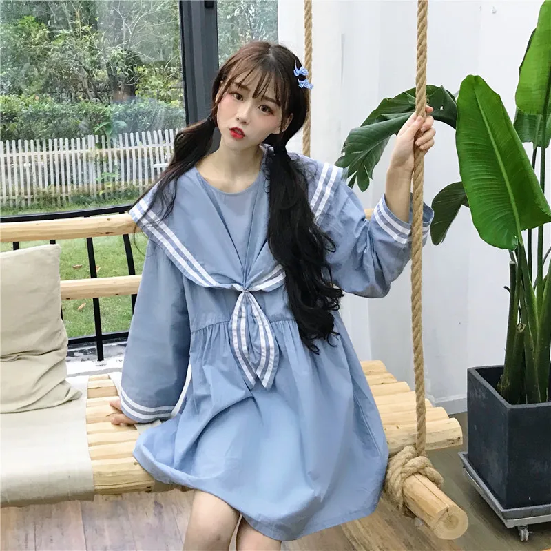 Japanese Harajuku Women Lolita Style Dress Sailor Collar Gothic Cute Short School Uniform Anime Kawaii Party Elegant Mini Dress
Japanese Harajuku Women Lolita Style Dress Sailor Collar Gothic Cute Short School Uniform Anime Kawaii Party Elegant Mini Dress