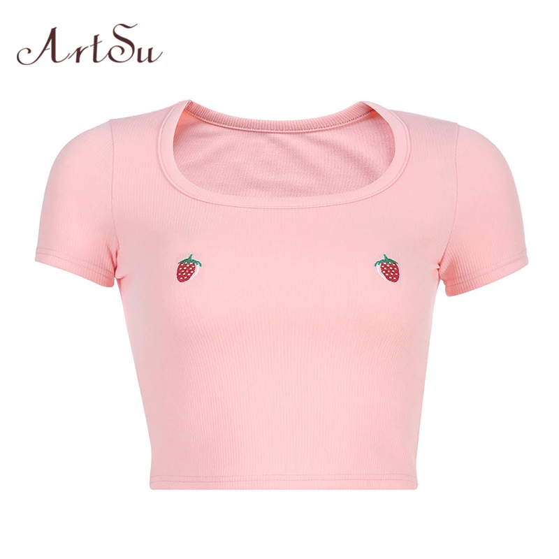 ArtSu Fashion Sexy Women Vest Cotton Strawberry Crop Tops Short Sleeve Tank Top New Lady Streetwear Casual Tops ASVE41168
ArtSu Fashion Sexy Women Vest Cotton Strawberry Crop Tops Short Sleeve Tank Top New Lady Streetwear Casual Tops ASVE41168