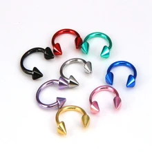 KLEEDER 9 couleurs fer à cheval faux nez anneau Tragus Piercing acier chirurgical Septum oreille lèvre Tragus industriel Piercing corps bijoux(China)
