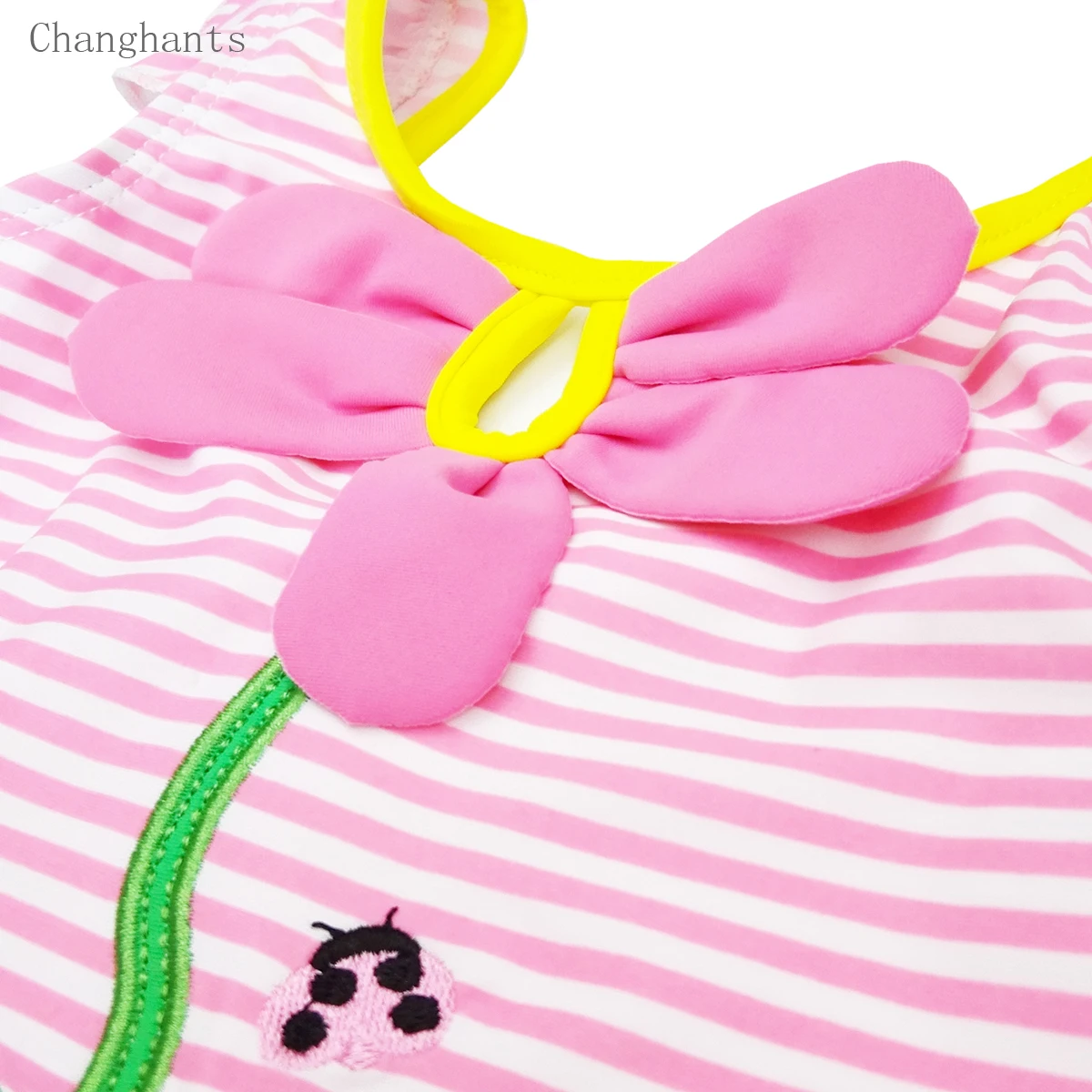 Baby Girls Swimwear Pink Striped Pattern 1-8Y Kids Swimming wear Children One Piece Bathing Suit Summer Beach Wear 17
