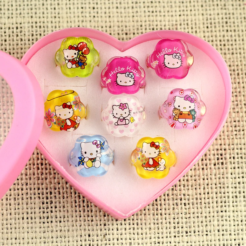 8Pcs Cartoon Hello Kitty KT Cat Display Box ring animation Children Acrylic Rings chica Party Gift Christmas
8Pcs Cartoon Hello Kitty KT Cat Display Box ring animation Children Acrylic Rings chica Party Gift Christmas
