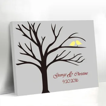 Love Birds Standing on the Fingerprint Tree Canvas Guest Book Custom Wedding Birthday Graduation Party Supplies Signature Book
Love Birds Standing on the Fingerprint Tree Canvas Guest Book Custom Wedding Birthday Graduation Party Supplies Signature Book