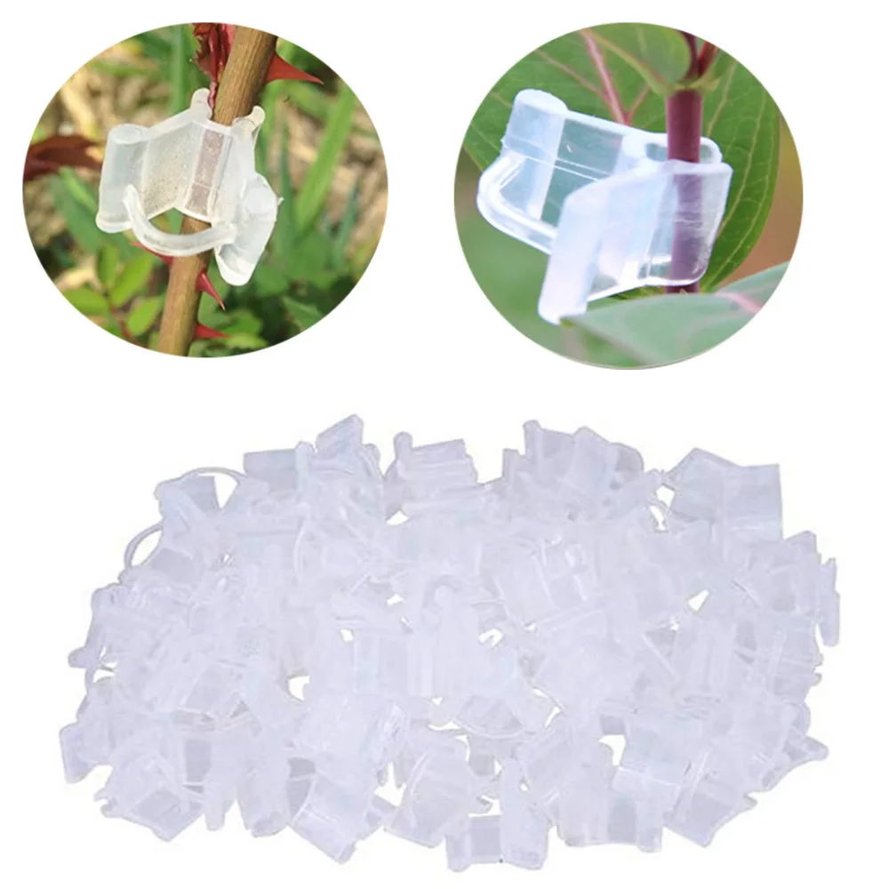 

100pcs/Pack Mini Transparent Plastic Grafting Clips for Garden Vegetable Flower Vine Bushes Plants Seeding Grafting Clip LS*D